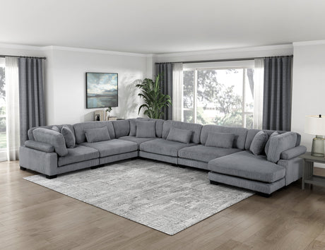 Traverse Gray 6-Piece Modular Sectional with Reversible Chaise by Homelegance at Eve Furniture