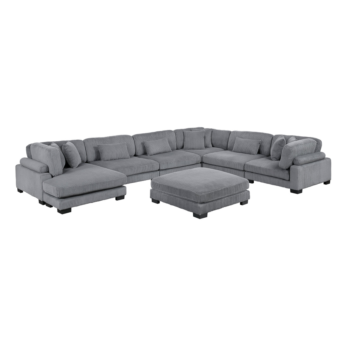 Traverse Gray 7-Piece Modular Sectional with Reversible Chaise and Ottoman by Homelegance at Eve Furniture
