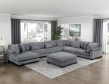 Traverse Gray 7-Piece Modular Sectional with Reversible Chaise and Ottoman by Homelegance at Eve Furniture