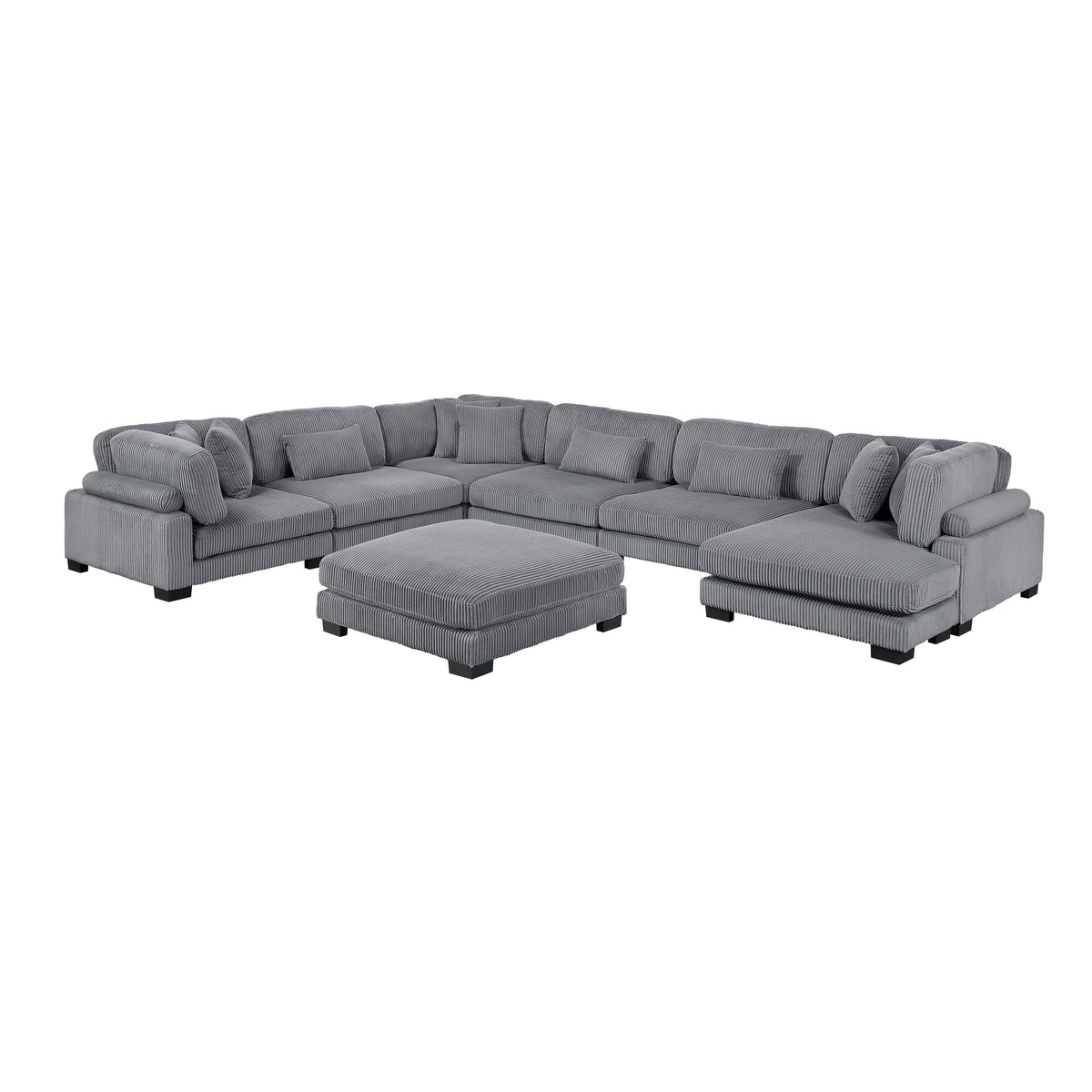 Traverse Gray 7-Piece Modular Sectional with Reversible Chaise and Ottoman by Homelegance at Eve Furniture