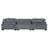 Traverse Gray Corduroy 3-Piece Sofa by Homelegance at Eve Furniture