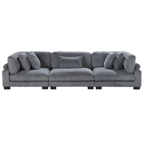 Traverse Gray Corduroy 3-Piece Sofa by Homelegance at Eve Furniture