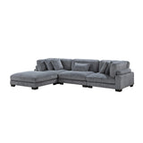 Traverse Gray Corduroy 4-Piece Modular Sectional with Ottoman by Homelegance at Eve Furniture