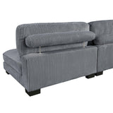Traverse Gray Corduroy 6-Piece Modular Sectional with Ottoman by Homelegance at Eve Furniture