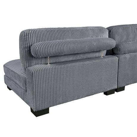 Traverse Gray Corduroy 6-Piece Modular Sectional with Ottoman by Homelegance at Eve Furniture