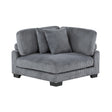 Traverse Gray Corduroy Corner Seat by Homelegance at Eve Furniture