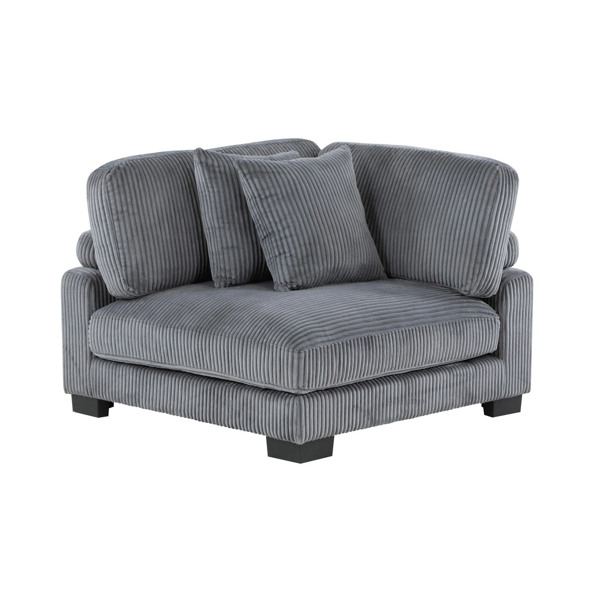 Traverse Gray Corduroy Corner Seat by Homelegance at Eve Furniture