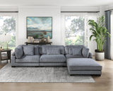 Traverse Gray Corduroy Ottoman by Homelegance at Eve Furniture