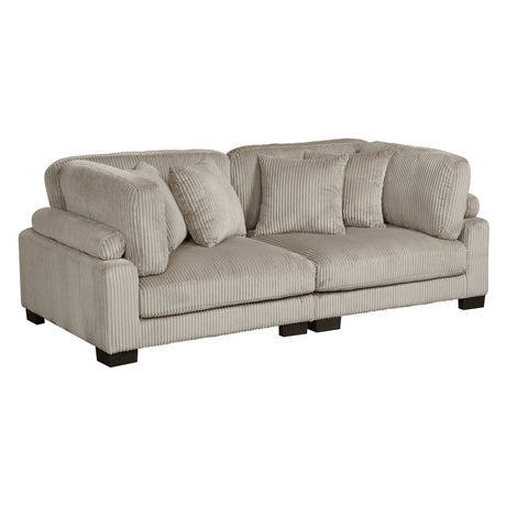 Traverse Taupe 2-Piece Corduroy Modular Loveseat by Homelegance at Eve Furniture