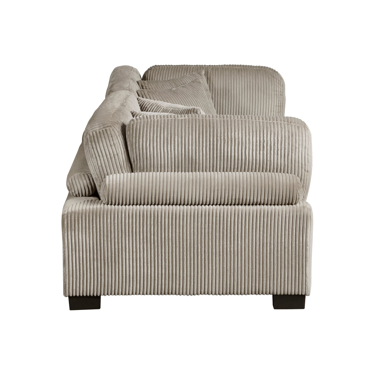 Traverse Taupe 2-Piece Corduroy Modular Loveseat by Homelegance at Eve Furniture