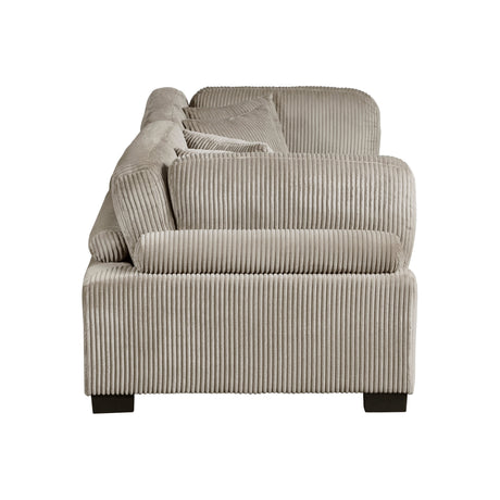 Traverse Taupe 2-Piece Corduroy Modular Loveseat by Homelegance at Eve Furniture