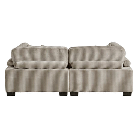 Traverse Taupe 2-Piece Corduroy Modular Loveseat by Homelegance at Eve Furniture