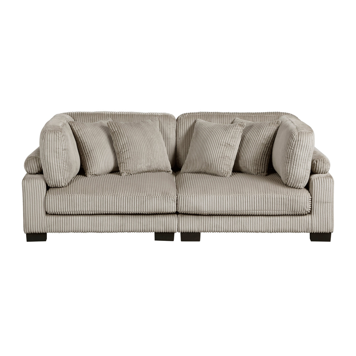 Traverse Taupe 2-Piece Corduroy Modular Loveseat by Homelegance at Eve Furniture