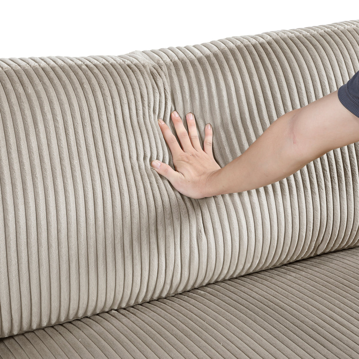 Traverse Taupe 3-Piece Corduroy Modular Sofa by Homelegance at Eve Furniture