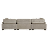 Traverse Taupe 3-Piece Corduroy Modular Sofa by Homelegance at Eve Furniture