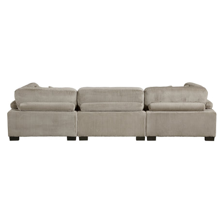 Traverse Taupe 3-Piece Corduroy Modular Sofa by Homelegance at Eve Furniture