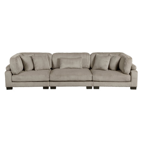 Traverse Taupe 3-Piece Corduroy Modular Sofa by Homelegance at Eve Furniture