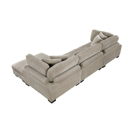 Traverse Taupe 3-Piece Modular Sectional with Reversible Chaise by Homelegance at Eve Furniture