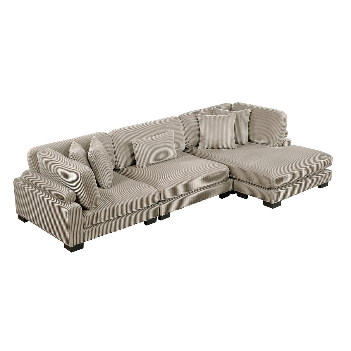 Traverse Taupe 3-Piece Modular Sectional with Reversible Chaise by Homelegance at Eve Furniture