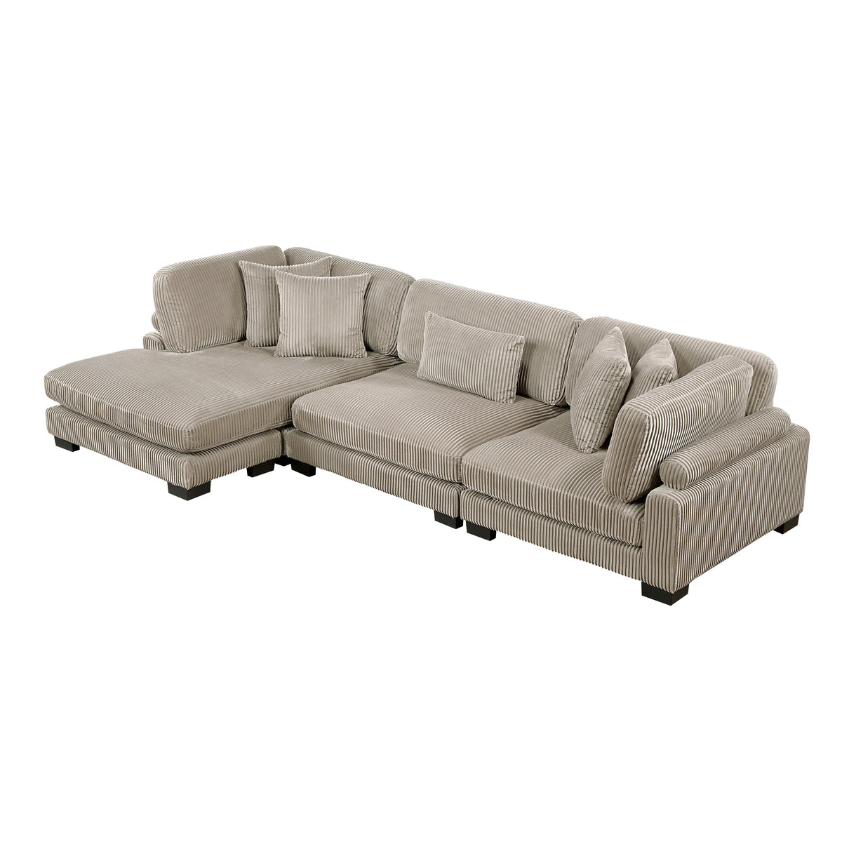 Traverse Taupe 3-Piece Modular Sectional with Reversible Chaise by Homelegance at Eve Furniture