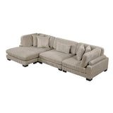 Traverse Taupe 3-Piece Modular Sectional with Reversible Chaise by Homelegance at Eve Furniture