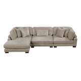 Traverse Taupe 3-Piece Modular Sectional with Reversible Chaise by Homelegance at Eve Furniture