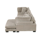 Traverse Taupe 3-Piece Modular Sectional with Reversible Chaise by Homelegance at Eve Furniture