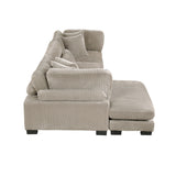 Traverse Taupe 3-Piece Modular Sectional with Reversible Chaise by Homelegance at Eve Furniture