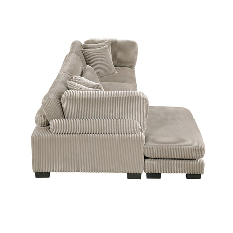 Traverse Taupe 3-Piece Modular Sectional with Reversible Chaise by Homelegance at Eve Furniture