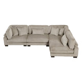 Traverse Taupe 4-Piece Corduroy Modular Sectional by Homelegance at Eve Furniture