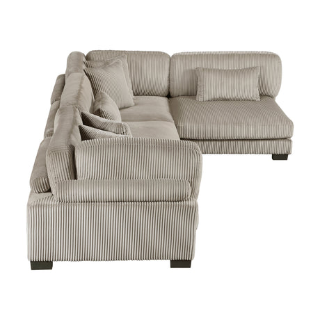 Traverse Taupe 4-Piece Corduroy Modular Sectional by Homelegance at Eve Furniture