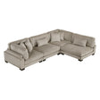 Traverse Taupe 4-Piece Corduroy Modular Sectional by Homelegance at Eve Furniture