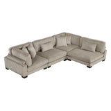 Traverse Taupe 4-Piece Corduroy Modular Sectional by Homelegance at Eve Furniture