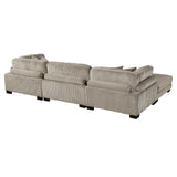 Traverse Taupe 4-Piece Corduroy Modular Sectional with Ottoman by Homelegance at Eve Furniture