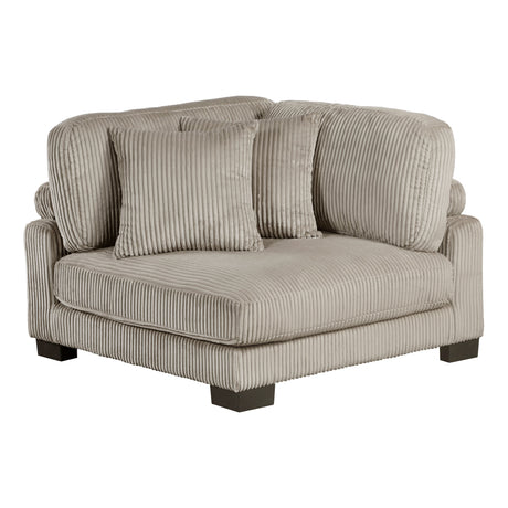 Traverse Taupe 4-Piece Corduroy Modular Sectional with Ottoman by Homelegance at Eve Furniture