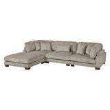 Traverse Taupe 4-Piece Corduroy Modular Sectional with Ottoman by Homelegance at Eve Furniture