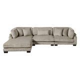 Traverse Taupe 4-Piece Corduroy Modular Sectional with Ottoman by Homelegance at Eve Furniture