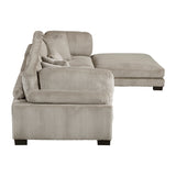 Traverse Taupe 4-Piece Corduroy Modular Sectional with Ottoman by Homelegance at Eve Furniture