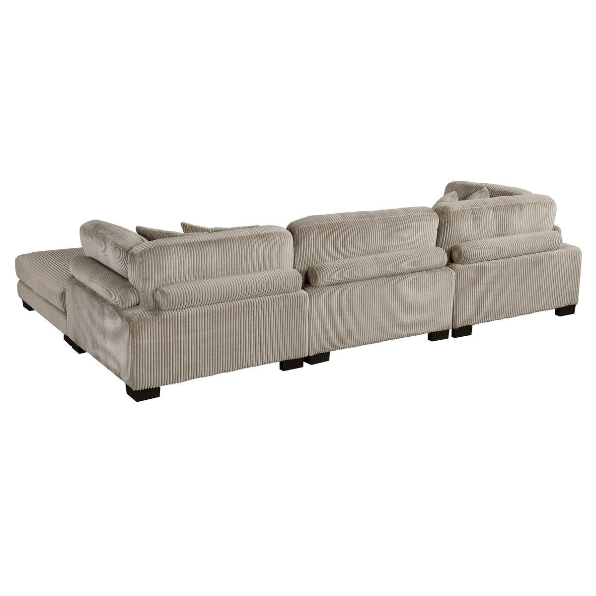 Traverse Taupe 4-Piece Corduroy Modular Sectional with Ottoman by Homelegance at Eve Furniture