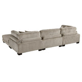 Traverse Taupe 4-Piece Corduroy Modular Sectional with Ottoman by Homelegance at Eve Furniture