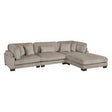 Traverse Taupe 4-Piece Corduroy Modular Sectional with Ottoman by Homelegance at Eve Furniture