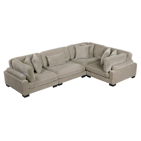 Traverse Taupe 4-Piece Modular Sectional by Homelegance at Eve Furniture