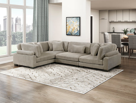 Traverse Taupe 4-Piece Modular Sectional by Homelegance at Eve Furniture