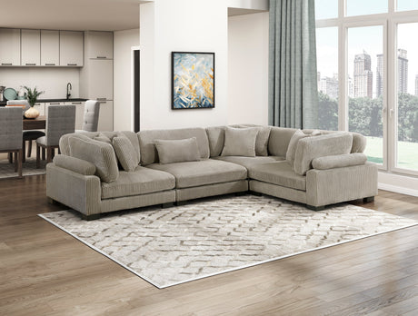 Traverse Taupe 4-Piece Modular Sectional by Homelegance at Eve Furniture