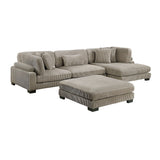 Traverse Taupe 4-Piece Modular Sectional with Reversible Chaise and Ottoman by Homelegance at Eve Furniture