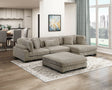 Traverse Taupe 4-Piece Modular Sectional with Reversible Chaise and Ottoman by Homelegance at Eve Furniture