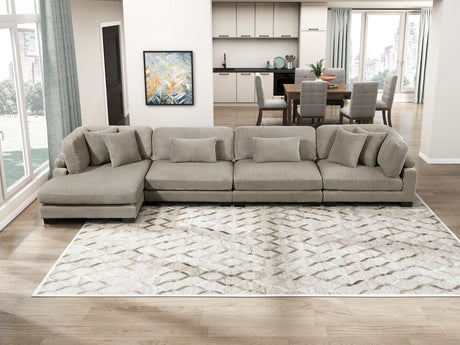 Traverse Taupe 4-Piece Modular Sectional with Reversible Chaise by Homelegance at Eve Furniture