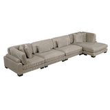 Traverse Taupe 4-Piece Modular Sectional with Reversible Chaise by Homelegance at Eve Furniture