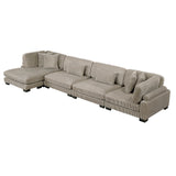 Traverse Taupe 4-Piece Modular Sectional with Reversible Chaise by Homelegance at Eve Furniture