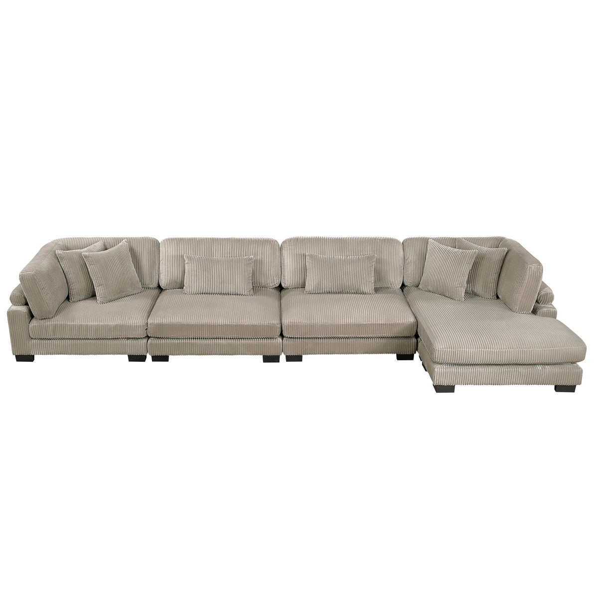 Traverse Taupe 4-Piece Modular Sectional with Reversible Chaise by Homelegance at Eve Furniture